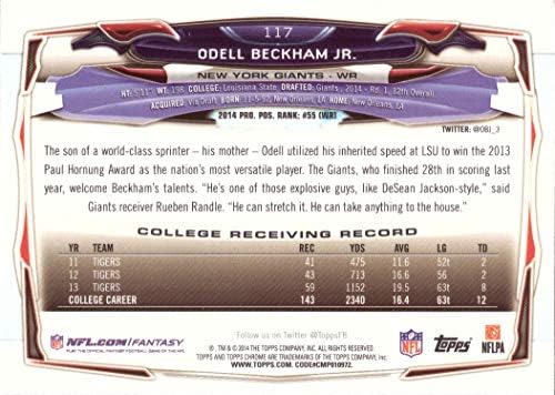 2014 Topps Chrome nogomet 117 Odell Beckham Jr. Rookie Card