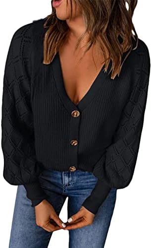 Ženski pleteni kardigan džemperi Žene ležerne jedne grudi V vrat Dugi rukav džemper moda solidna kardigan jakna