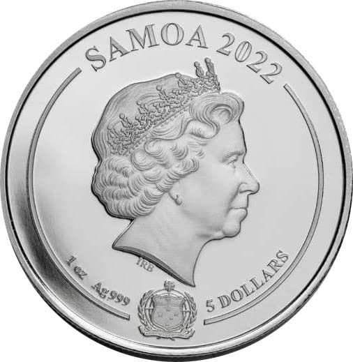 2022 de Modern Commumorative PowerCoin Bugs Bunny Looney Tunes 1 Oz Silver Coin 5 $ Samoa 2022 Dokaz