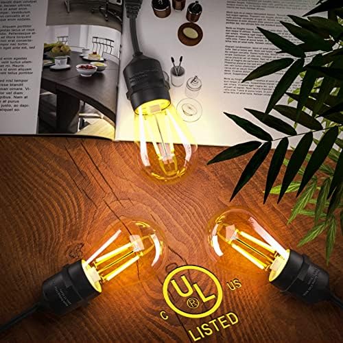 ANXBBO LED Outdoor String Lights 25ft s 2W DimMable Edison Vintage Protefne žarulje i komercijalni razredni pramljeni pramenovni struja