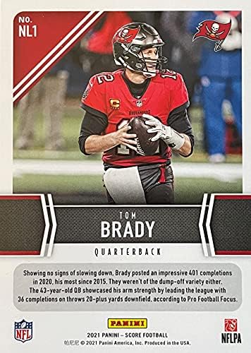 Novi 2021 Panini rezultat Tom Brady Football Insert Card Sljedeća razina Statistika - Tampa Bay Buccaneers