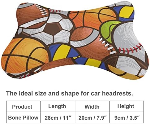 Sportske kuglice jastuk za vrat od 2 jastuka za glavu od 2 kosti jastuk za glavu za glavu za putničke automobile ukrasno