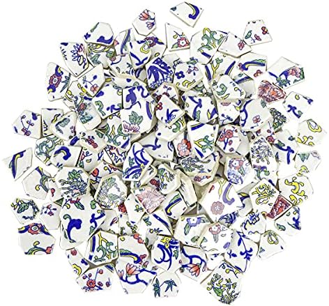 Asortiman slomljenih keramičkih porculanskih pločica od & pojačalo; plavi i bijeli porculanski proizvodi za mozaik obrt, veličina 11.11
