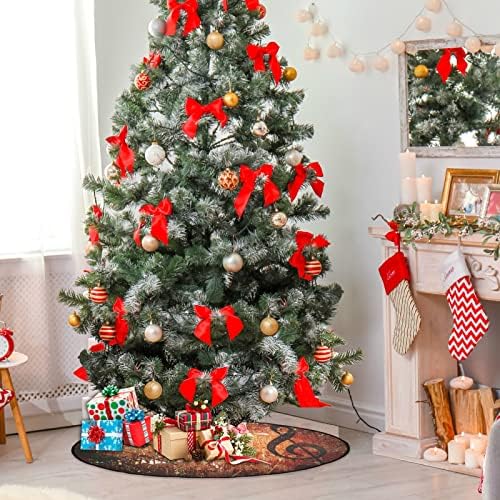 visesunny božićno drvce prostirka vintage glazbeni uzorak stajalište stablo mat pod zaštitnik upijajući stablo stablo prostirka za