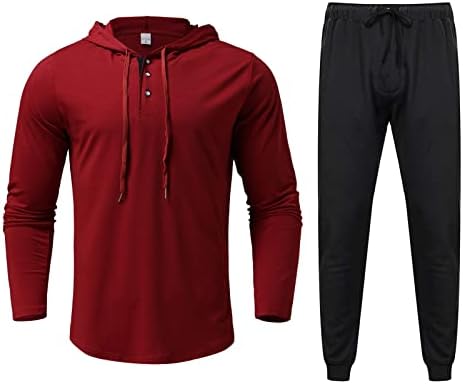 Muški solidni modni gornji set proljetni ljetni lagani set Moda apsorpcija Sport Dugi rukavi pulover Top Top hlače odijelo